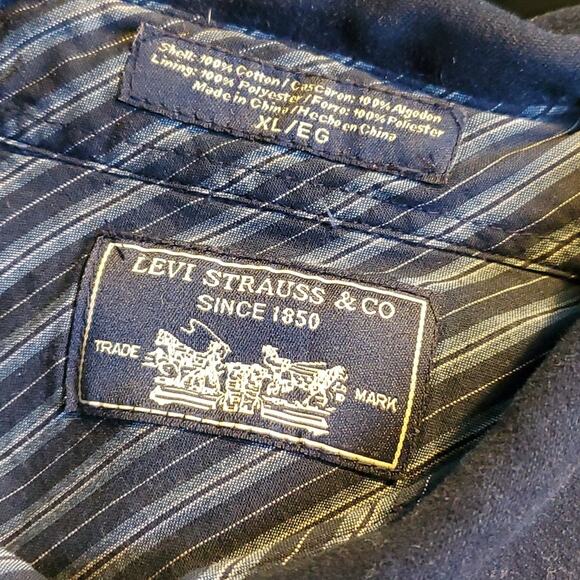 Levi's Strauss Dark blue brushed fleece lined flannel shacket XL Great condition - Picture 5 of 5
